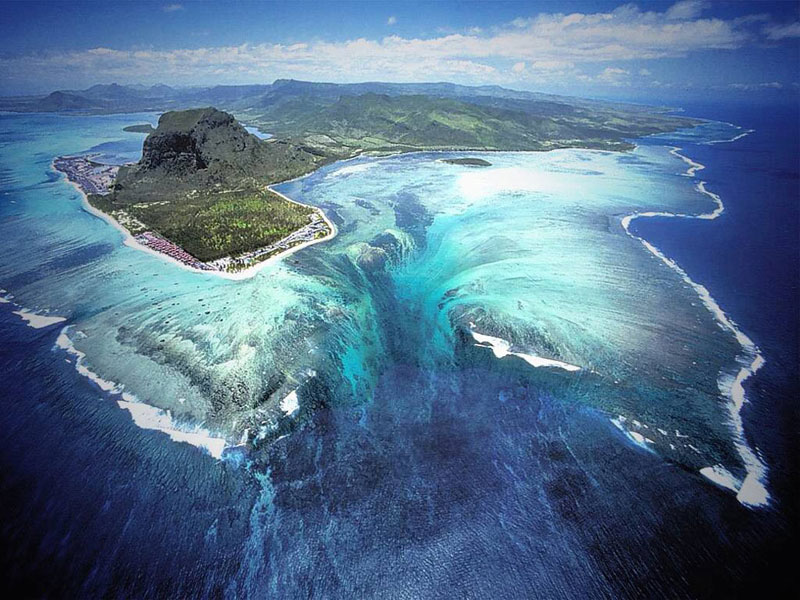 Underwater Waterfall of Mauritius Island